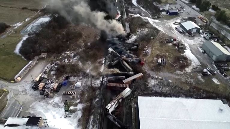 Ohio Cleaning Up Toxic Train Derailment As Pollution ‘Plume’ Moves Downstream