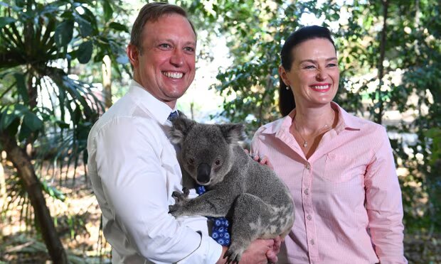 Acting Queensland premier Steven Miles and environment minister Leanne Linard. Queensland remains the only state or territory without an Environmental Protection Agency despite the Labor government promising to establish one. Photograph: Jono Searle/AAP