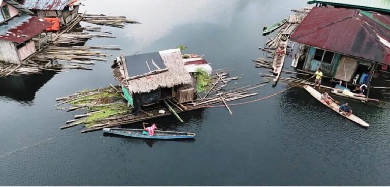 Floating bamboo houses keep this indigenous tribe safe in a typhoon