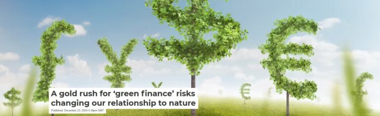 A gold rush for ‘green finance’ risks changing our relationship to nature