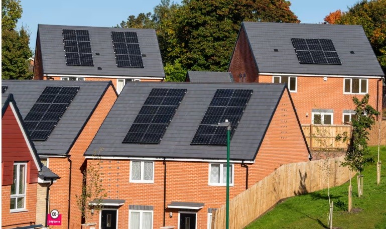 Solar panels to be fitted on all new-build homes in England by 2027