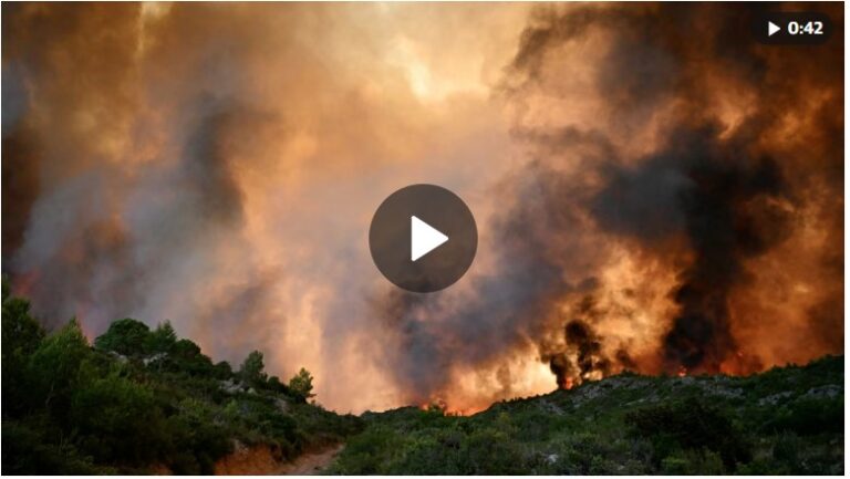 ‘Unprecedented’ wildfire burns area size of Paris in southern France